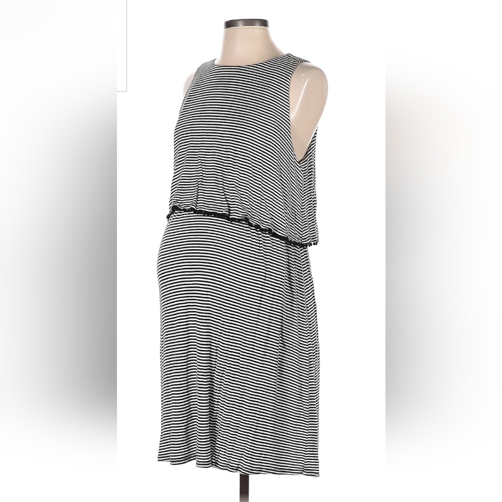 Motherhood blue and white striped sleeveless NURSING/MATERNITY dress, size large